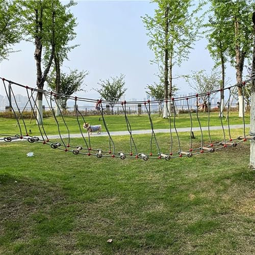 DRISSA Seilbrücke, Für Klettergerüst,Kletterleiter aus Holz Strickleiter Seilbrücke,Outdoor Indooor Natur，Garten und Bäume(Size:6.56ft(2m))