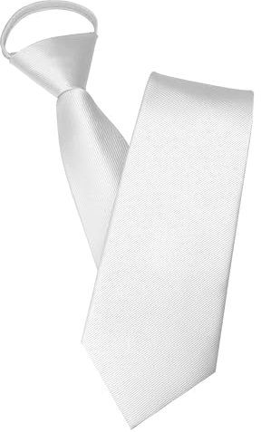 JEMYGINS Herren Reißverschlusskrawatte Weiß Krawatte - Eleganter Look in Sekundenschnelle