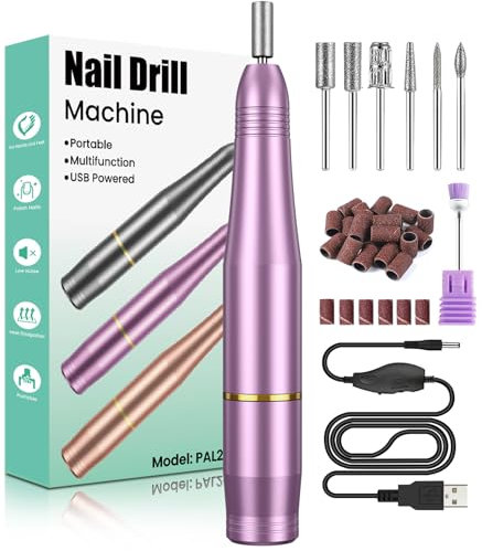 Nagelfräser, Nagelfräser für Gelnägel, Fräser für Gelnägel, 20000 u/Min Verstellbare Geschwindigkei, Elektrische Nagelfeile für Gelnägel, Acryl Gelnägel