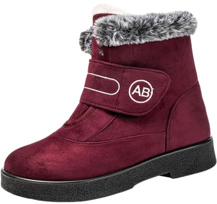 EJIMUQO Regali Per Natale Stivaletti Bordeaux Donna Vernice Stivali Donna Invernali Zeppa Interna Stivali Neri Alti Tacco Alto Stivali Pelosi Donna Stivaletti Texani Donna