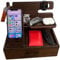 Wood Wedge Handgefertigte Holz Dockingstation – Nachttisch & Schreibtisch Organizer mit Handyhalter & Schublade – Geschenk für Männer & Frauen