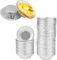 Ymhapp 50 teglie per torte argentate, piccole teglie per torta, teglie rotonde in alluminio usa e getta, teglie in alluminio per torte da forno