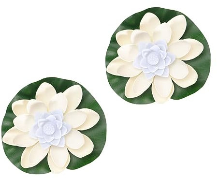 MAGICLULU 1 Satz Bunte Lotuslampe Led-brunnenbeleuchtung Solar- Unterlage Lotus Solarleuchten Im Freien Teichbeleuchtung Sonnenlicht Solarleuchten Blumen Poollicht Weiß Eva-schaum 2st