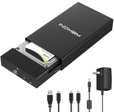 SAS a USB Adaptador Carcasa con USB-C, 5 Gbps Caja de Disco Duro Libre de Herramientas Base de Base para SAS/SATA HDD/SSD de 2,5 pulgadas/3,5 pulgadas, capacidad máxima de 18 TB