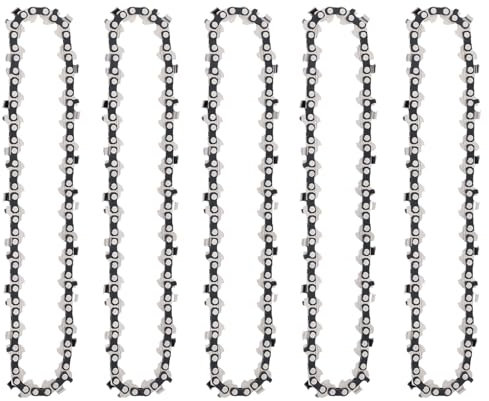 Yweller Lot de 5 chaînes de tronçonneuse 1/4 LP pour guides de chaîne de 6 15 cm, 37 maillons d'entraînement, 1,1 mm, mini chaîne de rechange pour mini tronçonneuse dans l'arbre de jardin