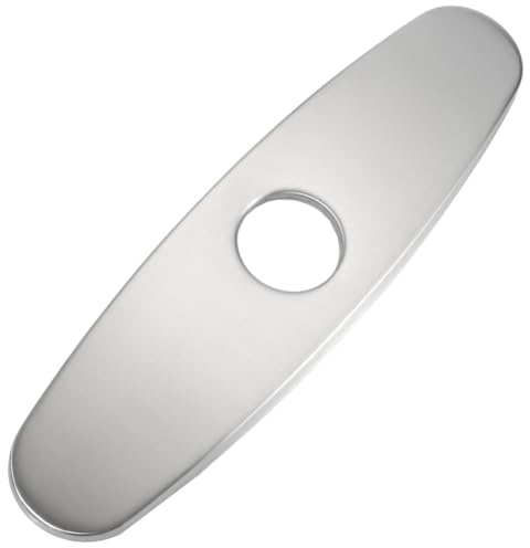 CREATCABIN Sink Hole Cover for Kitchen Stainless Steel Faucet Plat 10In Long Oval Pull Down Faucet Sink Tap Covers Deck Plate for Bathroom Plumbing Escutcheon 1 or 3 Hole Mixer Tap Easy to Install