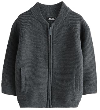 NEXT Jungen Standard Bomberjacke mit durchgehendem Reißverschluss Holzkohle Grau 92-98