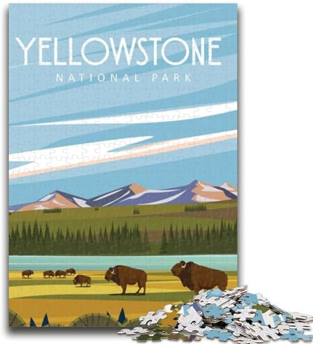 1000-teiliges Puzzle für Erwachsene und Jugendliche, Yellowstone-Nationalpark-Puzzles für Teenager, Geburtstagsgeschenk, Geschenke, Wandkunst für Kinder ab 14 Jahren (26x38cm)