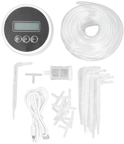 Respicefinem de riego automático LCD USB o batería Temporizador de riego por Goteo Inteligente Bomba de Agua para Plantas de Interior Pantalla Clara Flujo de Agua Estable de Alta