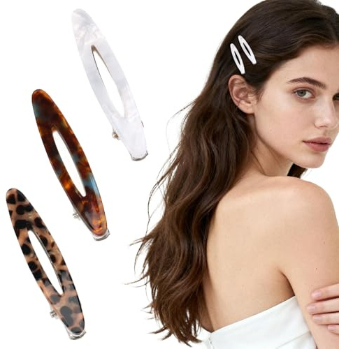 Oblihumoy 6 Stück Nahtlose Haarspangen, Modische Flache Haarspangen für Mädchen Damen, kein Verbiegen Haar Pin Haarclips für Haarstyling Make Up