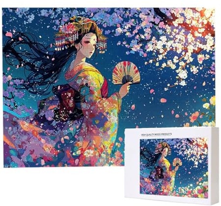 Puzzle 3000 Stück Jigsaw Puzzles für Erwachsene japanische Geisha Puzzle Herausfordernde Familie Aktivität Spiele pädagogisch, Stressabbau, Bunte DIY Puzzles Handwerk für Home Decor Geschenke b-716