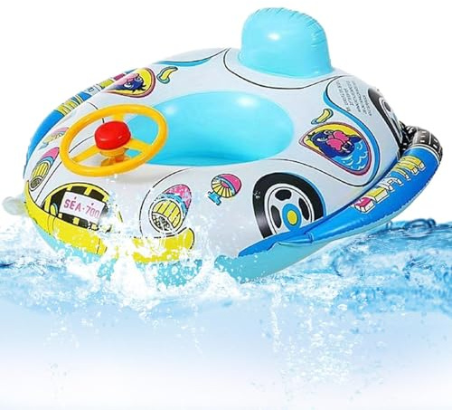 Flotteur de piscine pour enfant avec volant pour piscine et plage Jouet gonflable pour piscine et piscine