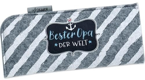 Happy Life Sheepworld, 45108 - Brillenetui, Bester Opa der Welt, Filz, 19,5cm