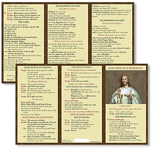 Christian Brands Mass Gebet und Antworten laminiert Karton Pocket Card Pack of 5 Weiß