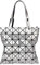 whatUneed Womens Top-Griff Taschen, geometrische leuchtende Schultertasche, faltbare PVC-Leder-Scherbe-Gitter-Einkaufstasche-Einkaufstasche