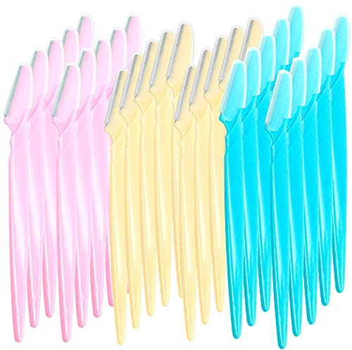 CKANDAY 60 Stücke Augenbraue Rasierer Shaper Trimmer Rasierer Frauen Männer Gesichtsrasierer mit Präzision Abdeckung, 3 Farben