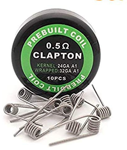 Alien Clapton Spulen, vorgefertigte Drahtspulen, Kanthal A1, verschmolzen Clapton Hive gedreht Quad Tiger, 0,45, 0,36, 50 Stück, 50 x Clapton Spulen, 0,5 Ohm., 50