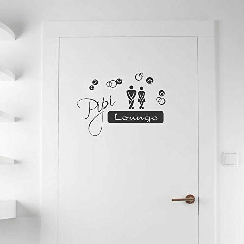 INDIGOS UG - Wandtattoo Wohnzimmer - Wandaufkleber PIPI Lounge 30cm x 21cm schwarz - Aufkleber Kinderzimmer Schlafzimmer Küche Badezimmer Büro Dekoration