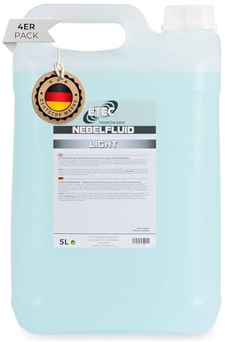 ETEC Professional Nebelfluid 20 Liter Light Fog Fluid Indoor leichte Dichte Nebelflüssigkeit Hazer Fazer 4 x 5 Liter Set Nebelmaschine DJ Event Bühne Auftritt Veranstaltung