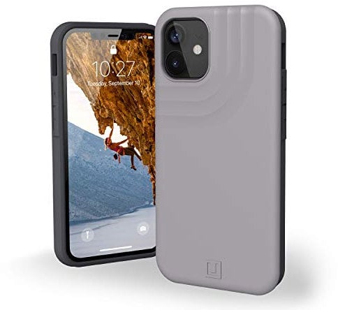 U by UAG [U] Anchor Hülle Apple iPhone 12 mini (5,4 Zoll) Schutzhülle (Flexibler Rahmen & Harte Rückschale, Wireless Charging kompatibel, 2,4m sturzfest, Ultra Slim Cover) light grau