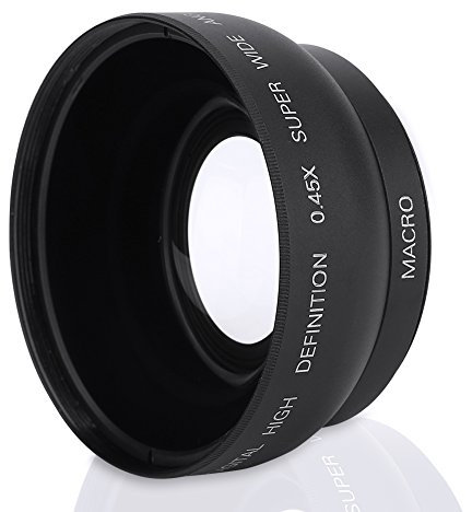 Lente gran angular de 52 mm 0.45x para cámara Lente macro de conversión universal para Canon/para Nikon/para Sony/para Minolta/para Pansonic/para Olympus/para cámara réflex de un solo objetivo y