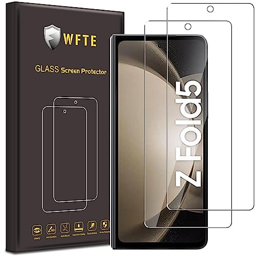 WFTE [2-Pack Protector de Pantalla para Samsung Galaxy Z Fold 5,9H Dureza,huellas dactilares libre,Sin Burbujas,Cristal Templado Samsung Galaxy Z Fold 5