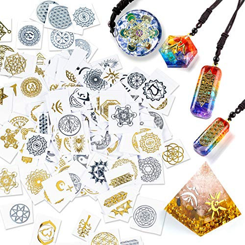 Heilige Geometrie Aufkleber Pyramiden Zubehör für Silikonform Epoxidharz Schmuck Halskette DIY Handwerk 160st