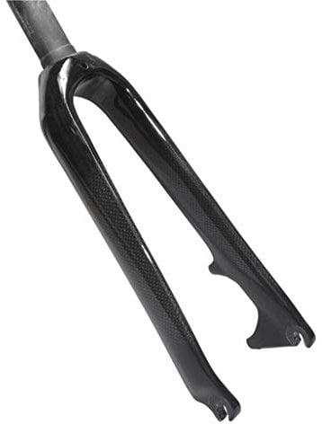 LSRRYD Suspension 20in Carbon fiber Bike front fork Foldable BMX bicycle fork for 451mm wheel Disc brake 1-1/8 3K pattern ultra light 380g (Color : Black, Size : 20inch)
