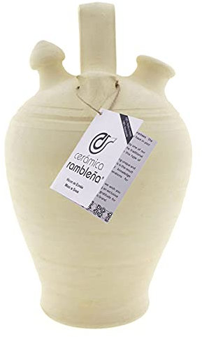 CERÁMICA RAMBLEÑA | Base de cruche en Terre Cuite Traditionnelle Vuelta de La Rambla (Córdoba) | 100% Fait Main | 4 litres | Écho | Plaque Non Incluse