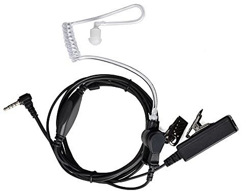 HYS Ohrhörer Schallschlauch 3,5 mm Kopfhörer transparent Eingebautes Mikrofon PTT Security Headset Kompatibel mit Baofeng UV3R BF-T1 BF-T6 Funkgerät