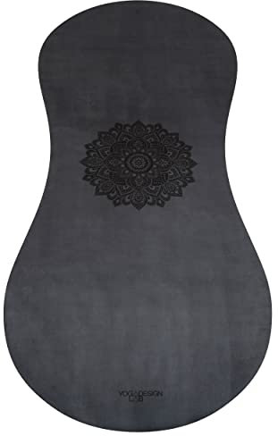 Yoga Design Lab Die Kurvenmatte | Sanduhrdesign | die Freiheit, Ihre Grenzen zu erweitern | Ideal für Hot Yoga, Power, Vinyasa, Ashtanga & langsame Workouts | Mit Tragegurt (3.5mm, Mandala Charcoal)
