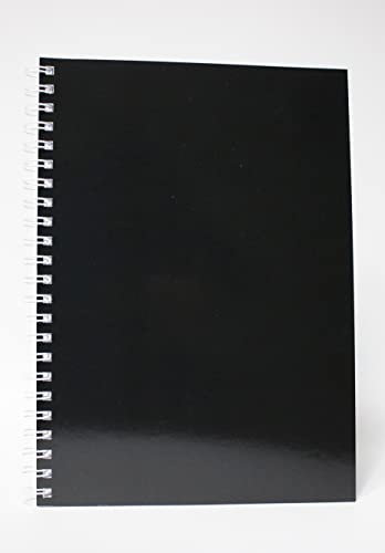 ADINA Premium Collegeblock Kollegblock A4 blanko unliniert 80 Blatt 90g/qm (schwarz, 1 Stück)