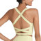 romansong Strappy Yoga Sport BHS für Frauen Gepolsterte Criss-Cross Back Tank Tops, Gelb, Klein