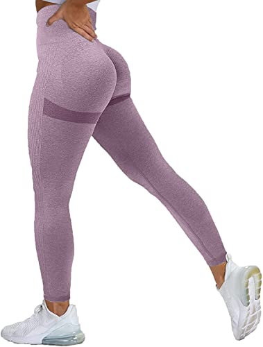 Memoryee Donna Leggings Sportivi Push Up Booty Pantacollant Fitness Vita Alta Elastici Collant Leggins Yoga Palestra Pantaloni/B-Fuchsia/S