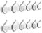 YUNISS Kleiderhaken Hakenleiste, Garderobenhaken Edelstahl mit 6 Haken, Wandhaken Garderobenleiste for Schlafzimmer, Badezimmer (Silber, 6 Haken, 2 Stück)