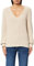 Marc O'Polo Damen Strickpullover aus Bio-Baumwolle mit V-Ausschnitt, Cremefarben (Sandy Melange), XXL