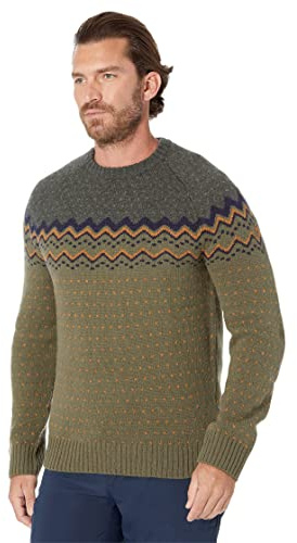 Fjällräven Herren Övik Knit Sweatshirt, Laurel Green/Deep Forest, XS