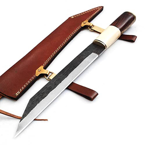 Wikinger messer mit Leder/Messing Scheide handgeschmiedetl MAQ1760 1095 Stah