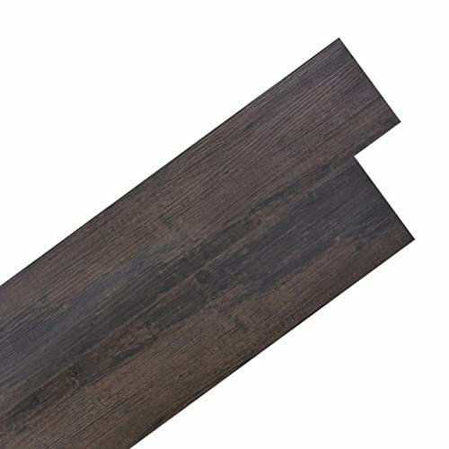 Yumeng PVC Laminat Dielen Selbstklebend, Fliesenfolie, Laminatboden, Küchenrückwand Folie, Bodenbelag Selbstklebend, Wandverkleidung, Deckenpaneele, 5,02 m² 2 mm Dunkelbraun