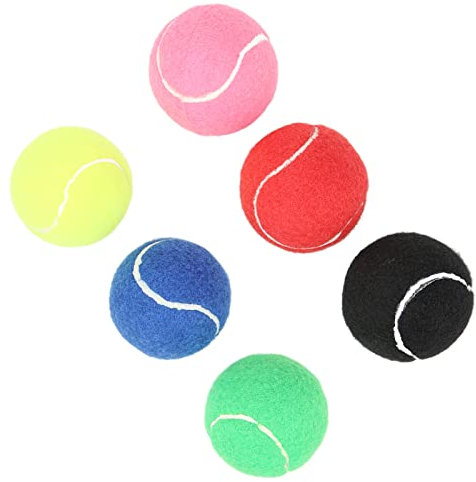 VBESTLIFE Tennis-Trainingsbälle, 6-teiliges Mehrfarbiges Kaschmir- und Gummi-Tennisball-Set für das Jugendtraining von Clubs