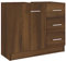 vidaXL Vitrinenschrank, Vitrine mit viel Stauraum, Beistellschrank für Schlafzimmer Wohnzimmer Büro, Büroschrank Schrank, Braun Eichen-Optik Holzwerkstoff