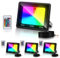 Jopassy RGB Strahler 50W Fluter Mit Fernbedienung LED Strahler Außenstrahler IP66 Wasserdicht,Memory funktion Außen Strahler Flutlicht für Innen,Garten, Hinterhof-4 Stück