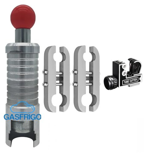 GASFRIGO - Kit cartellatrice tubi inox flessibili 1/2 3/4 1 11/4 completo di dime DN12X-DN15 e DN20-25 e tagliatubi