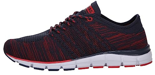 Boras Fashion Sports Unisex Sneaker auch in Übergrößen Socknit Navy/red/White 5200-0215, Herren:47 EU