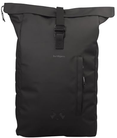 Kattbjoern Rolltop Rucksack Jungen & Mädchen - Lifestyle Rucksack mit Laptopfach - Rucksack mit gepolstertem Rückenpad und Tragegurten - Schwarz
