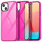 AICase Clear Neon Compatible with iPhone 15 Case, Colorful Hot Pink Aesthetic Protective Case for Women Teen Girls Fashion Preppy Compatible with iPhone 15