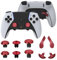 Hzxkqmil Baguettes de Pouce en Métal pour PS5 Edge Manette, 6 Joystick Stick Analogiques 4 Palettes Arrière Boutons de Déclenchement Interchangeable pour PS5 Edge, Rouge