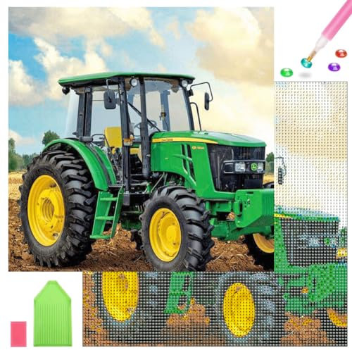SUNSK Traktor Diamant Malerei Kits 5D Diamant Painting Set DIY Malerei von Zahlen Kits Kristall Strass Stickerei Kreuzstich Kunst Handwerk für Kinder Geburtstagsgeschenk