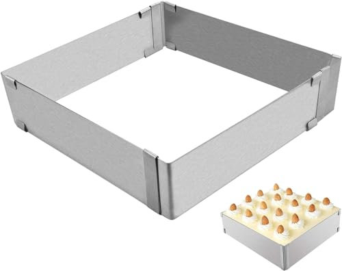Horneado Rectangular Ajustable Molde Molde Rectangular De Acero Inoxidable Marco Para Hornear Rectangular Molde Pastelería Ajustable De Marco Hornear Rectangular Para Tartas Para Mousse,helado,tartas