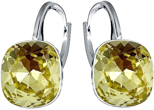 Hängende Ohrringe 925 Silber mit Marken Kristall Zirkonia - Damen Schmuck Echt Silberne Hänge Ohrhanger Ideal Geschenge